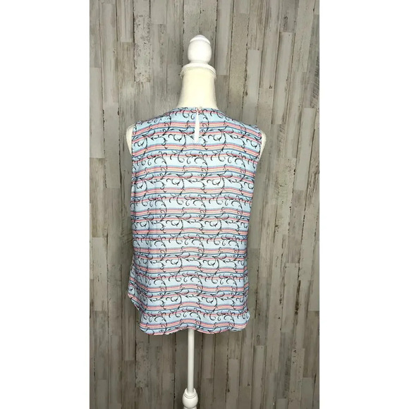 Talbots Women's Striped Tank Top Blouse Size Small Multicolor Scoop Neck - Picture 4 of 6